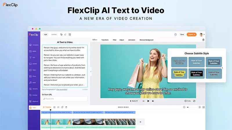 How to Create Free AI Videos in FlexClip