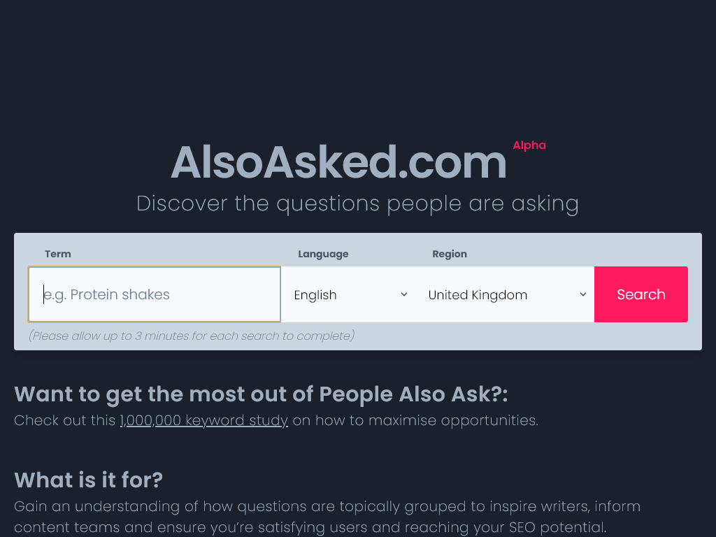 1. AlsoAsked