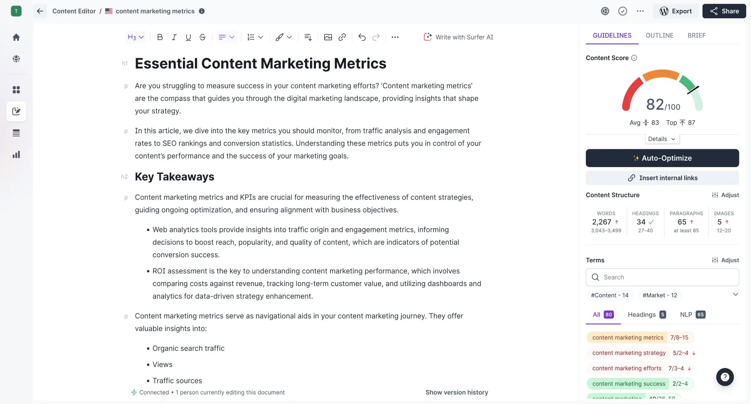 1. Surfer SEO (On-Page Optimisation and Structure)
