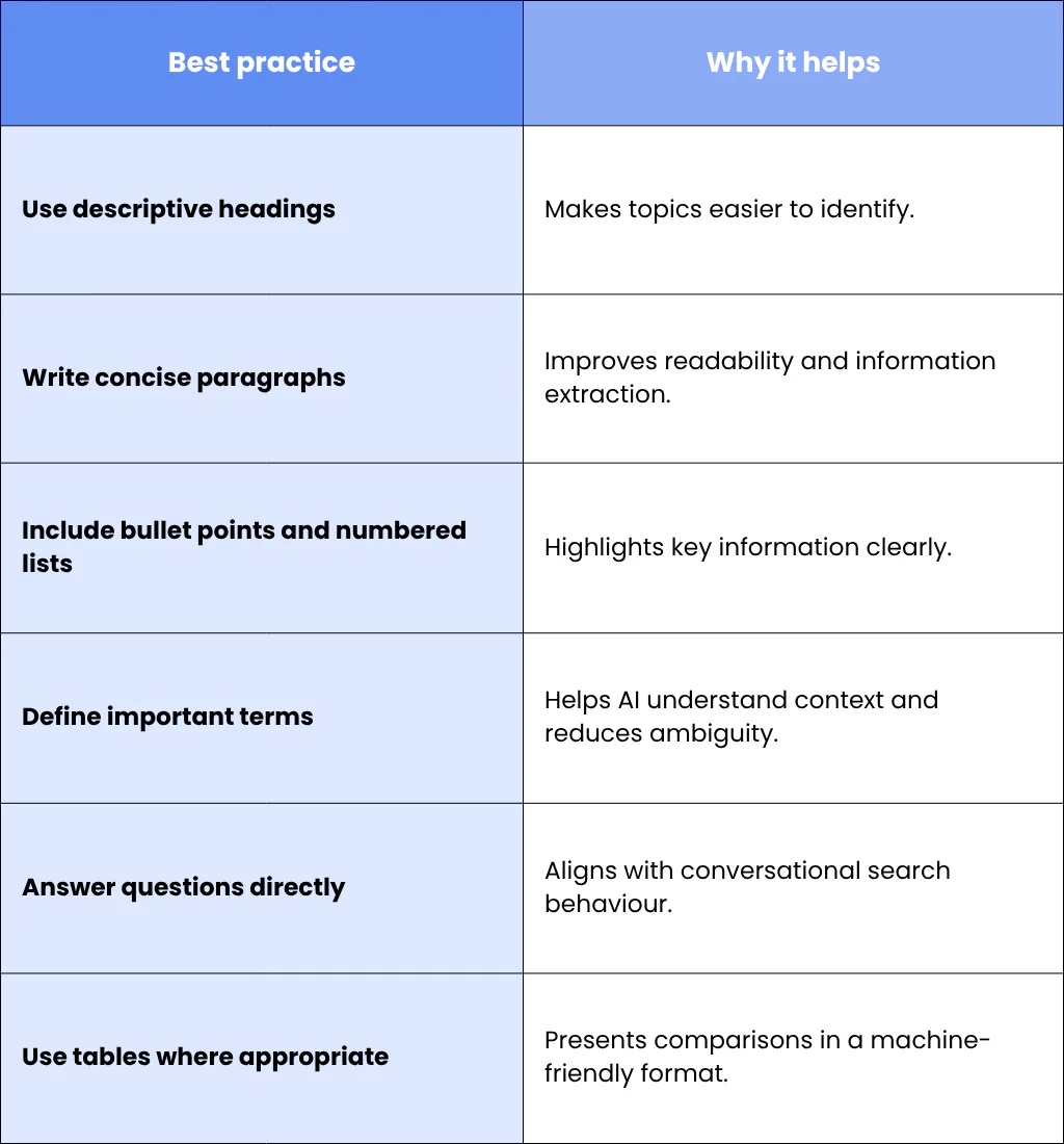 3. Optimise for AI Readability