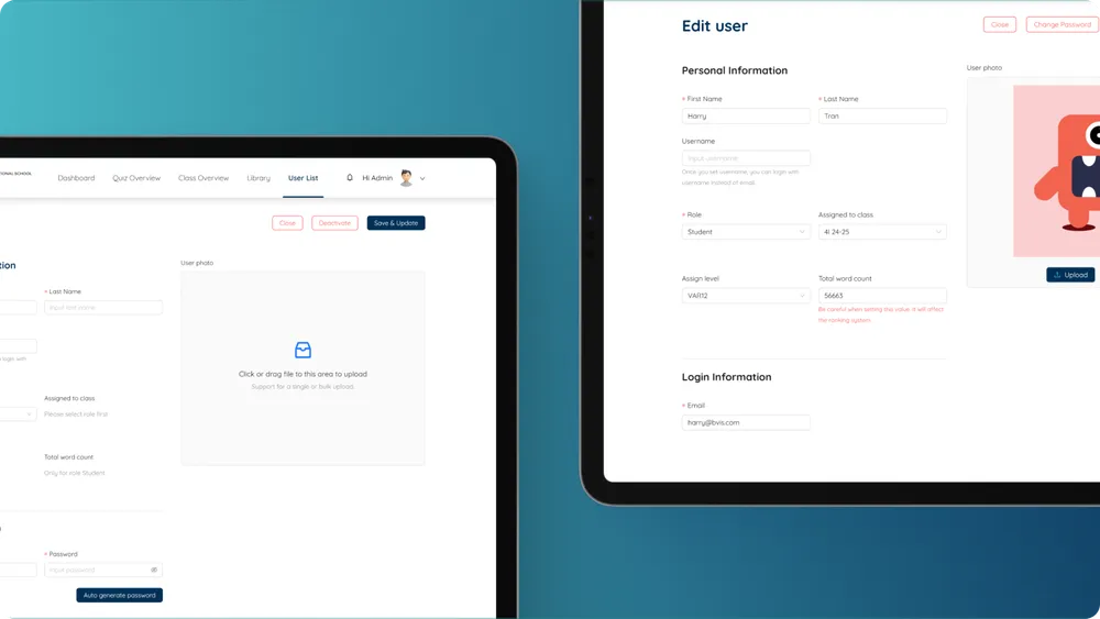 BVIS platform dashboards